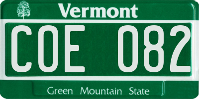 VT license plate COE082
