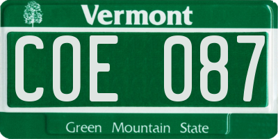 VT license plate COE087