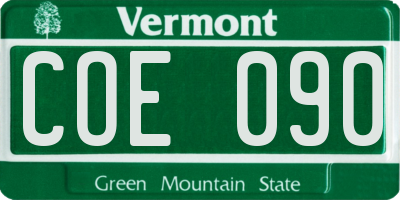 VT license plate COE090