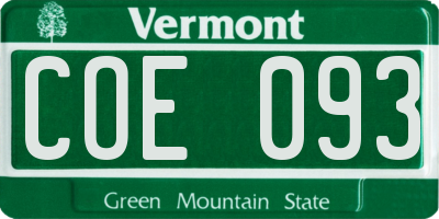 VT license plate COE093