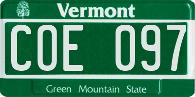 VT license plate COE097