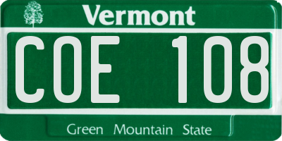 VT license plate COE108