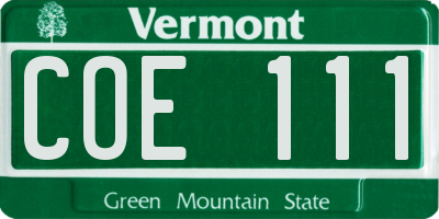 VT license plate COE111