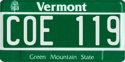 VT license plate COE119