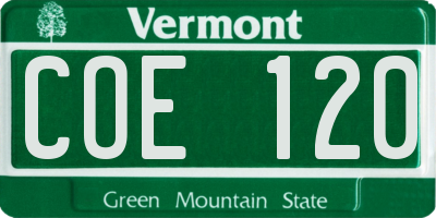 VT license plate COE120