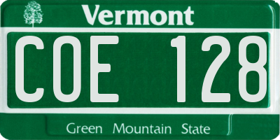 VT license plate COE128