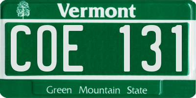 VT license plate COE131