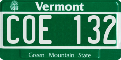 VT license plate COE132