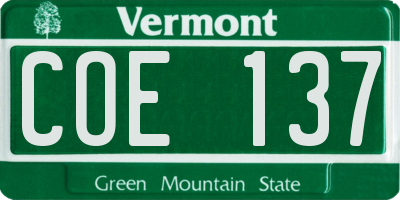 VT license plate COE137