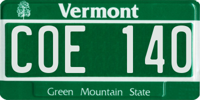 VT license plate COE140