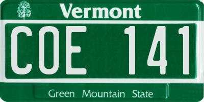 VT license plate COE141