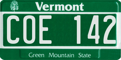 VT license plate COE142
