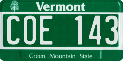 VT license plate COE143