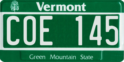 VT license plate COE145