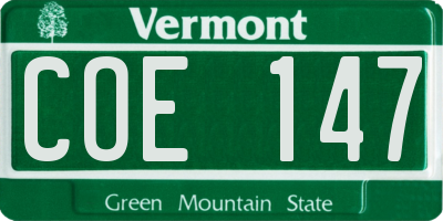 VT license plate COE147
