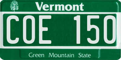 VT license plate COE150