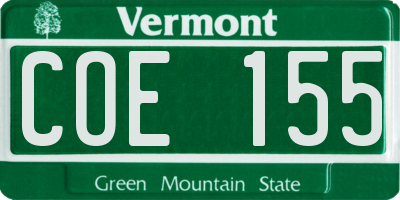 VT license plate COE155