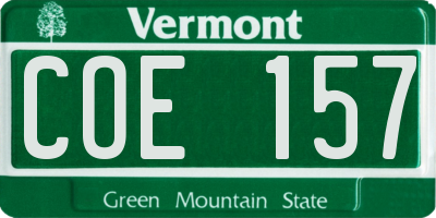 VT license plate COE157