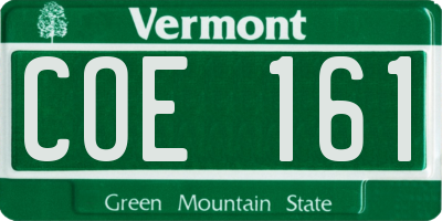 VT license plate COE161