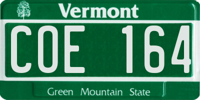 VT license plate COE164