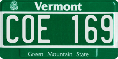 VT license plate COE169