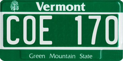 VT license plate COE170