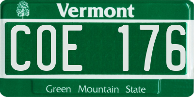 VT license plate COE176