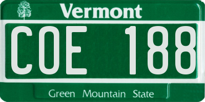 VT license plate COE188
