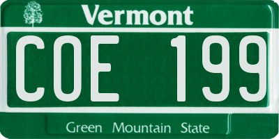 VT license plate COE199