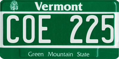 VT license plate COE225