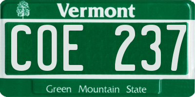 VT license plate COE237