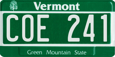 VT license plate COE241