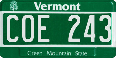 VT license plate COE243