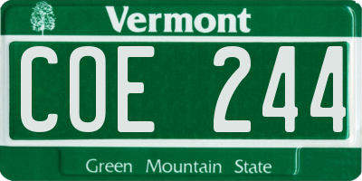 VT license plate COE244
