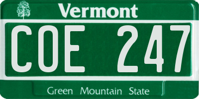 VT license plate COE247