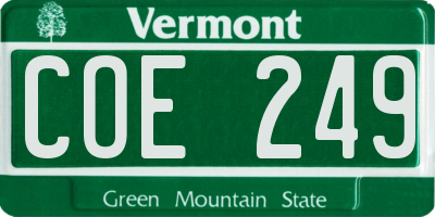 VT license plate COE249