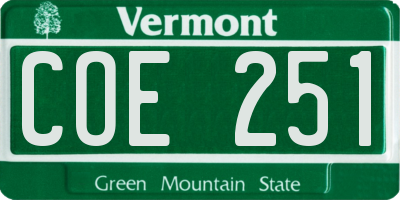 VT license plate COE251