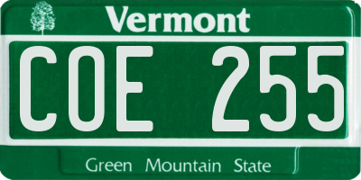 VT license plate COE255