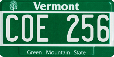 VT license plate COE256