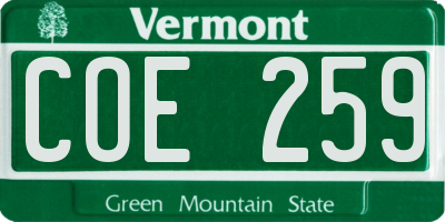 VT license plate COE259