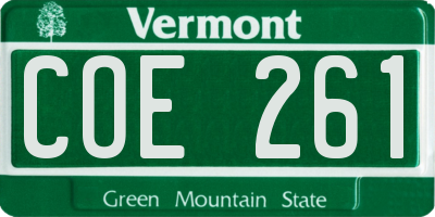 VT license plate COE261