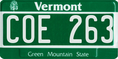 VT license plate COE263