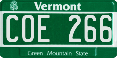 VT license plate COE266
