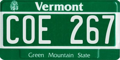 VT license plate COE267