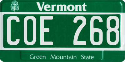VT license plate COE268