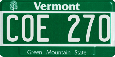 VT license plate COE270