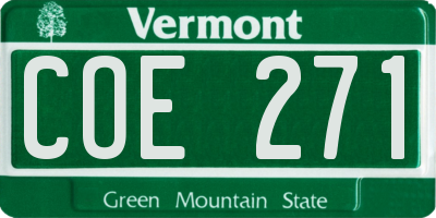 VT license plate COE271