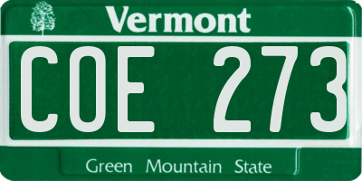 VT license plate COE273