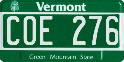 VT license plate COE276
