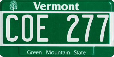 VT license plate COE277